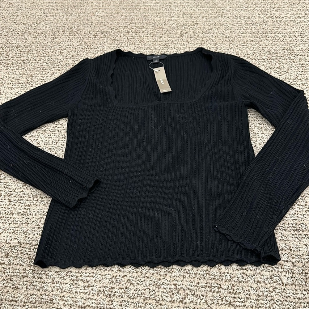 JCrew square neck knit top with tags